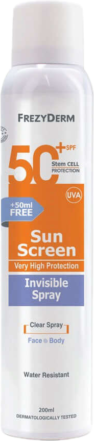 FREZYDERM Sunscreen Invisible Spray SPF50+ 200ml in Lebanon