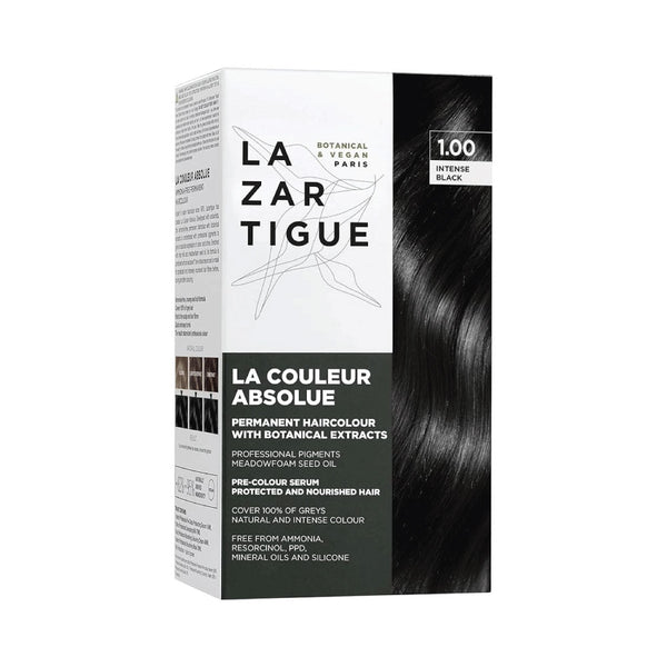 LAZARTIGUE Couleur Absolue - Intense Black 1.0 (Permanent Haircolour With Botanical Extracts) 50ml