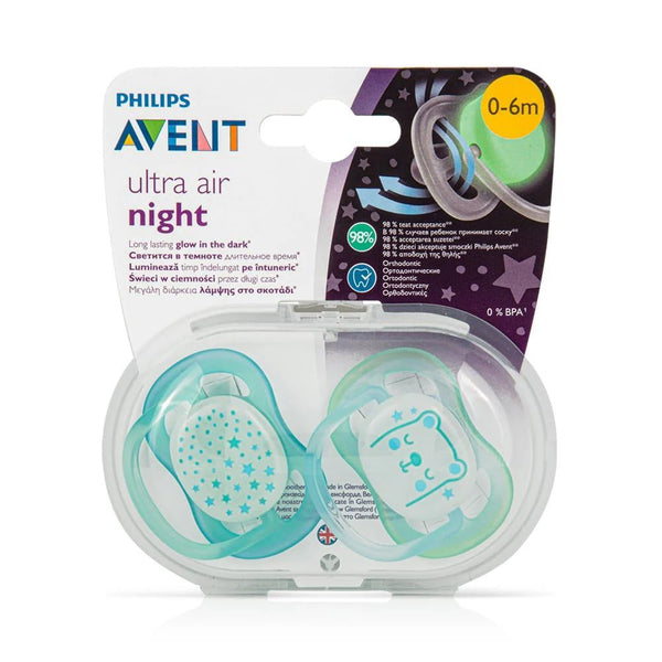AVENT 2 Ultra Air Night Time Soothers Boy