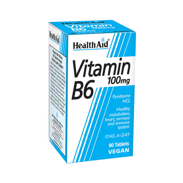 HEALTHAID Vitamin B6 (Pyridoxine HCl) 100mg  90Tablets