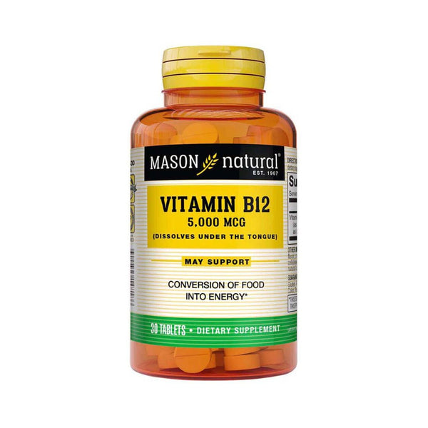 MASON Vitamin B12 5000 Mcg Sublingual (Raspberry Flavor) - 30 Tablets