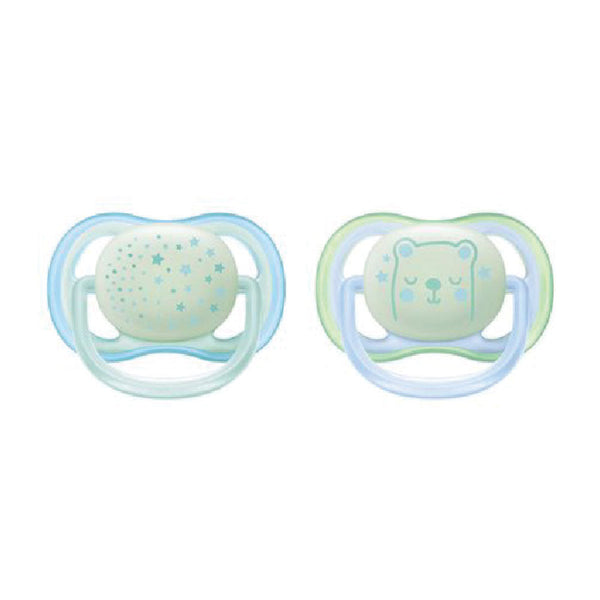 AVENT 2 Ultra Air Night Soothers 0-6m - Boy