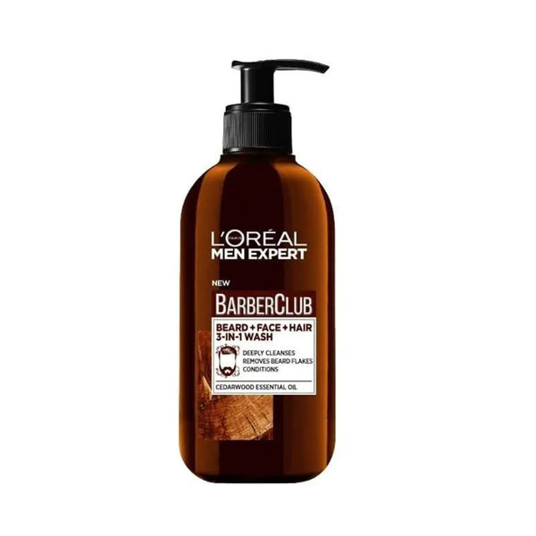 L'OREAL PARIS Men Expert Barber Club Beard + Face + Hair 3in1 Wash 200 ML