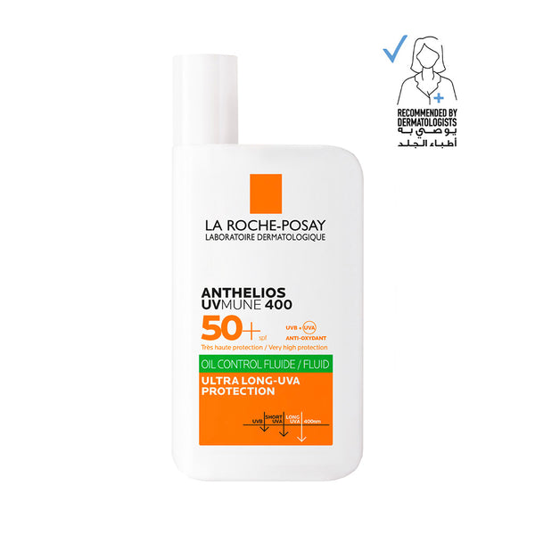 LA ROCHE-POSAY Anthelios UVMune 400 Oil Control Invisible Fluid Sunscreen SPF 50+ for Oily Skin 50ml