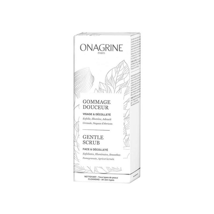 ONAGRINE Gommage douceur visage et d‚collet‚ 75ML, gentle scrub with bamboo and organic oils for radiant skin.