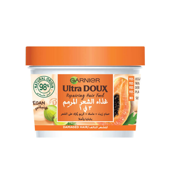 GARNIER Ultra Doux Hair Food Papaya & Amla 3 In 1 Damage Hair Treatment