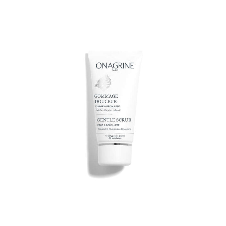 ONAGRINE Gommage Douceur gentle scrub for face and d‚collet‚, 75ML exfoliating cream with organic ingredients.