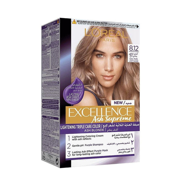 EXCELLENCE Hair Coloration ASH Supreme 8.12 KI 003 Cool Pearl Light Blonde