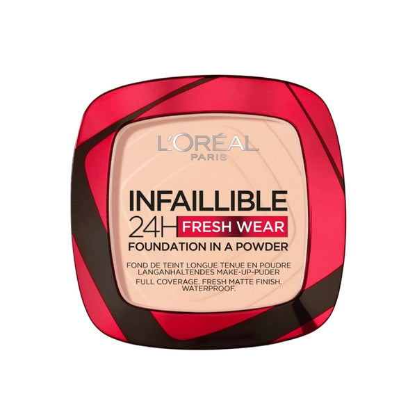 L'OREAL PARIS Makeup Infallible Fresh Wear Foundation In A Powder, Up To 24H Wear 180 Rose Sand