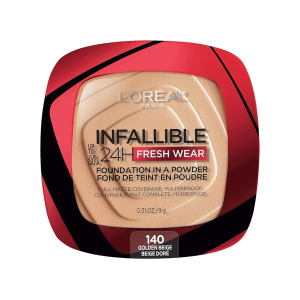 L'OREAL PARIS Makeup Infallible Fresh Wear Foundation In A Powder, Up To 24H Wear 140 Golden Beige