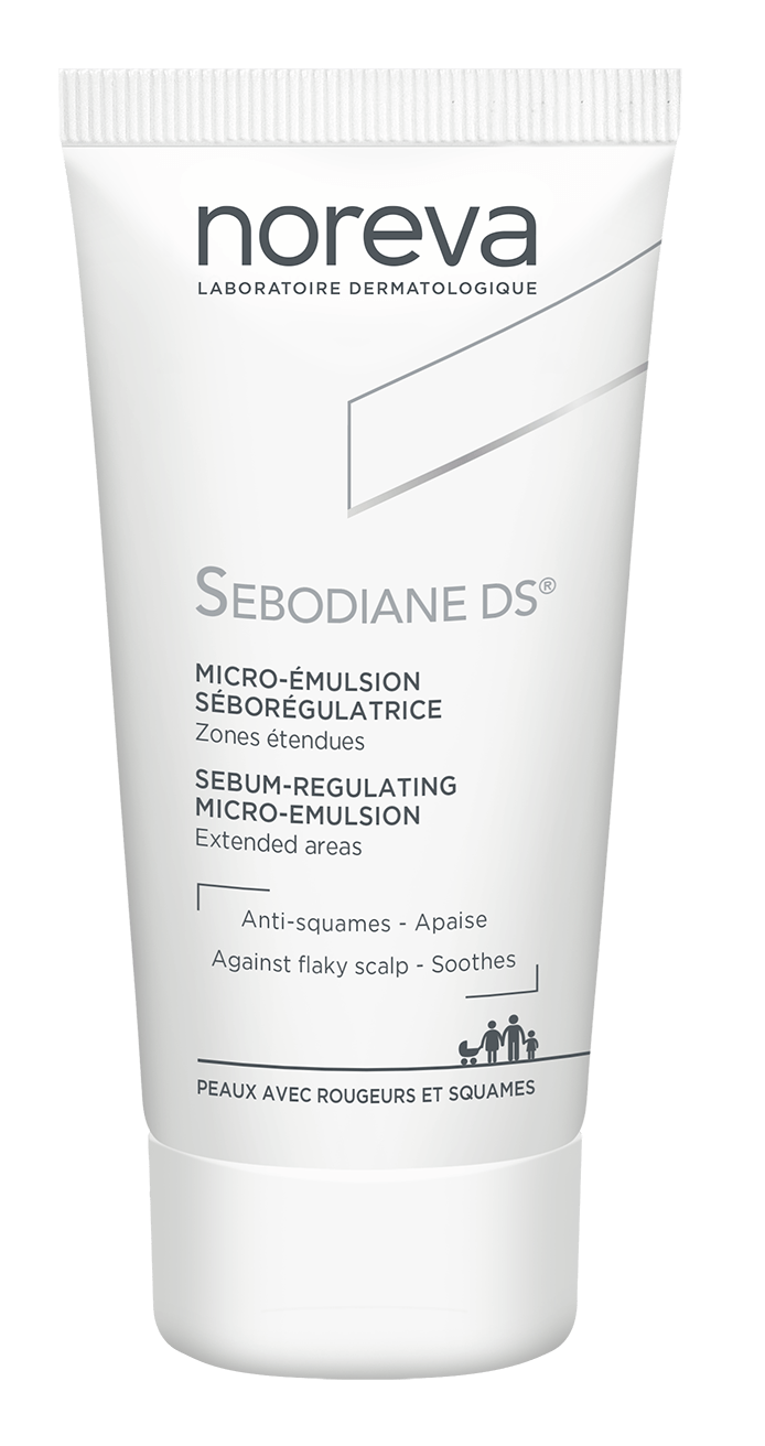 NOREVA Sebodiane DS micro-emulsion tube for irritated skin, soothing flaky scalp and redness, 30ml.