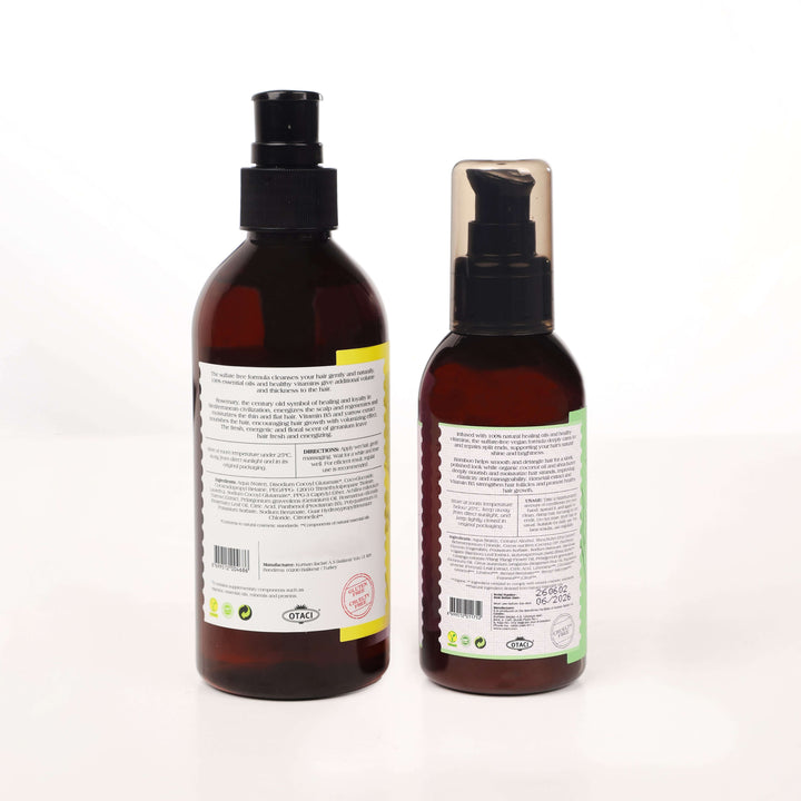 OTACI Strength and Shine Kit N2-N5 bottles showcasing ingredient labels and packaging details on a clean background.