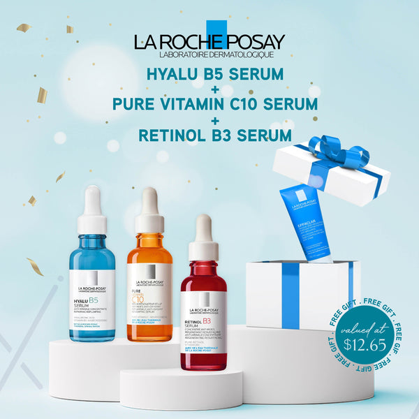 LA ROCHE-POSAY Hyalu B5 Serum + Pure Vitamin C10 Serum + Retinol B3 Serum