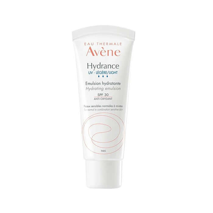 AVENE Hydrance UV Light Hydrating Emulsion SPF30 40ML tube for normal to combination sensitive skin.