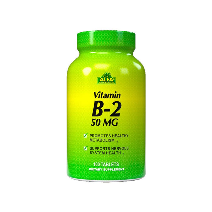 ALFA VITAMINS Vitamin B2 50Mg - 100 Tablets