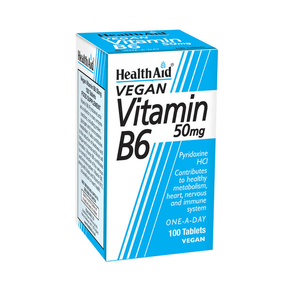 HEALTHAID Vitamin B6 (Pyridoxine HCl) 50mg 100Tablets