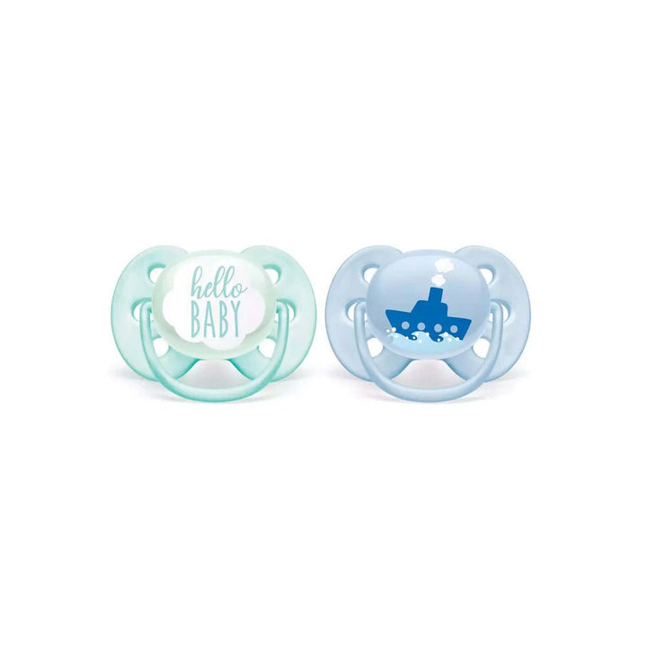 AVENT 2 Ultra Soft Deco Soother 0 - 6m - Boy