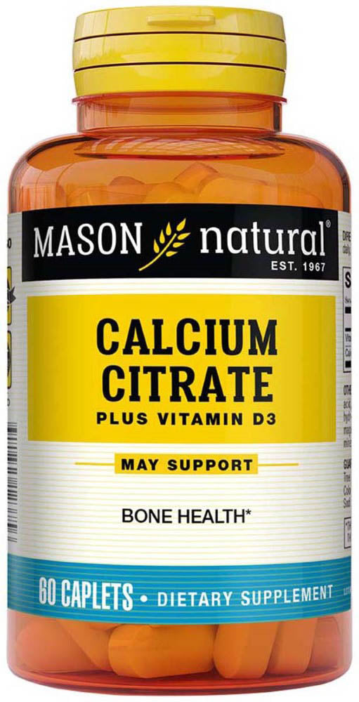 MASON Calcium Citrate + Vitamin D3 - 60 Caplets