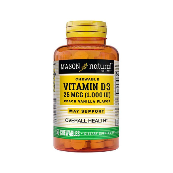 MASON Vitamin D 1000 - 50 Chewable (Peach - Vanilla Flavor)