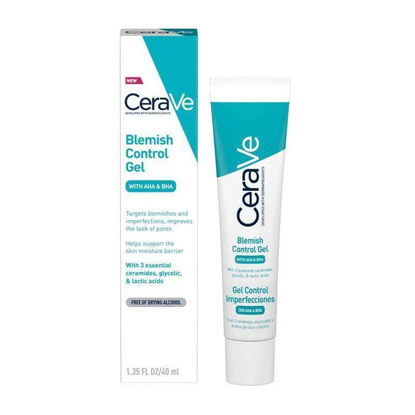 CERAVE Blemish Control Gel  For Acne & Blemishes with Glycolic Acid and Lactic Acid AHA/BHA 40 ML