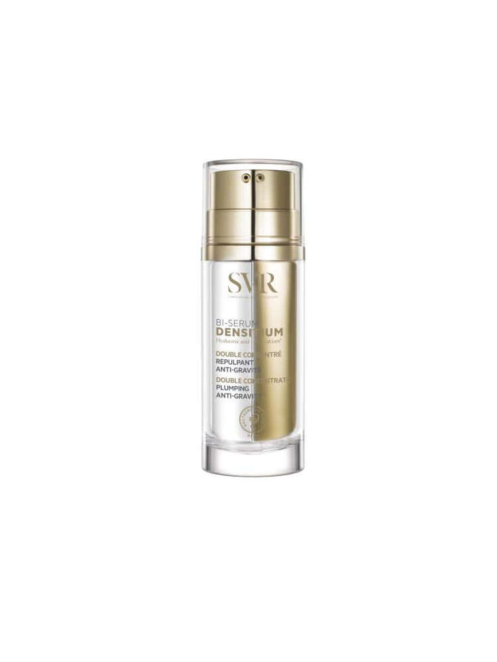 SVR Densitium Bi-Serum 30ml in elegant packaging, anti-aging and skin-replenishing serum for youthful appearance.