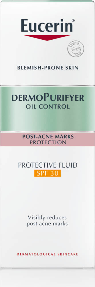 EUCERIN Dermopurifyer Protective Fluid With Spf 30, Post-Acne Marks Reduction, 50ml