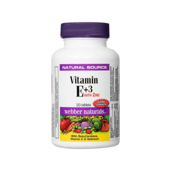 WEBBER NATURALS Vitamin E+3 With Zinc - 30 Tablets