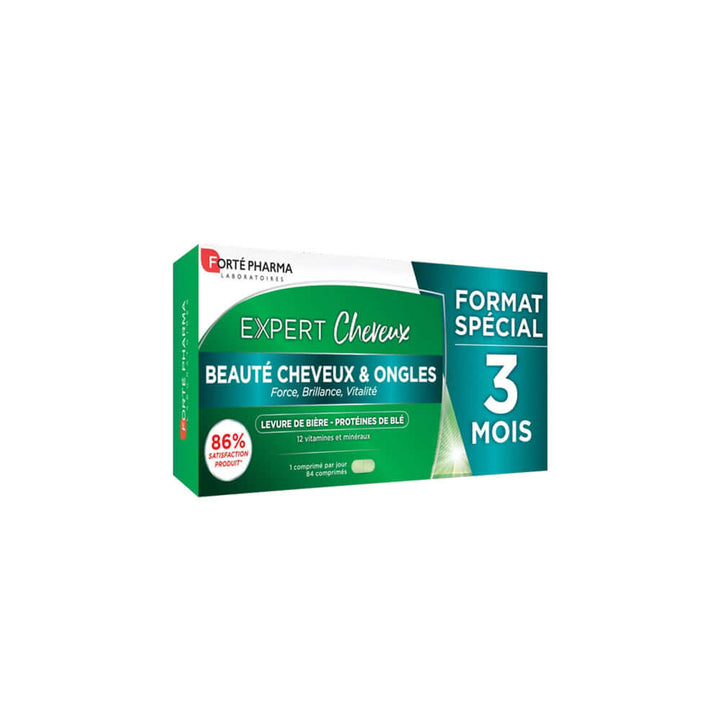 FORTE PHARMA Expert Cheveux Eco Pack for hair and nails, promoting strength, vitality, and shine for 3 months.