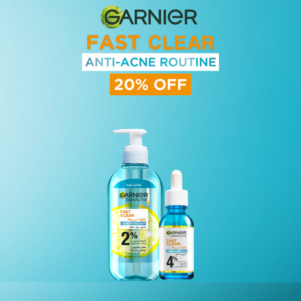 GARNIER Fast Clear Anti-Acne Bundle: Serum + Wash