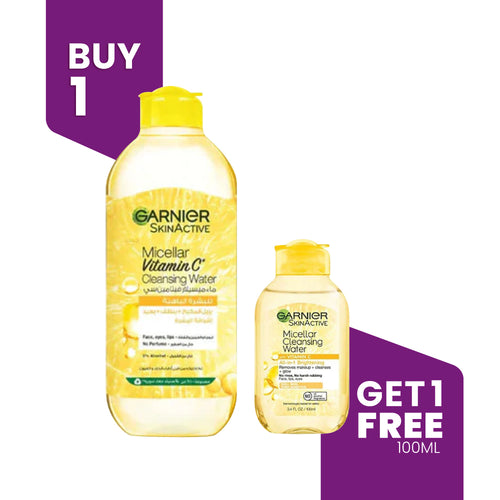 BUY 1 GET 1 - GARNIER VitaminC Micellar Water 400ml + FREE GARNIER VitaminC Micellar Water 100ml