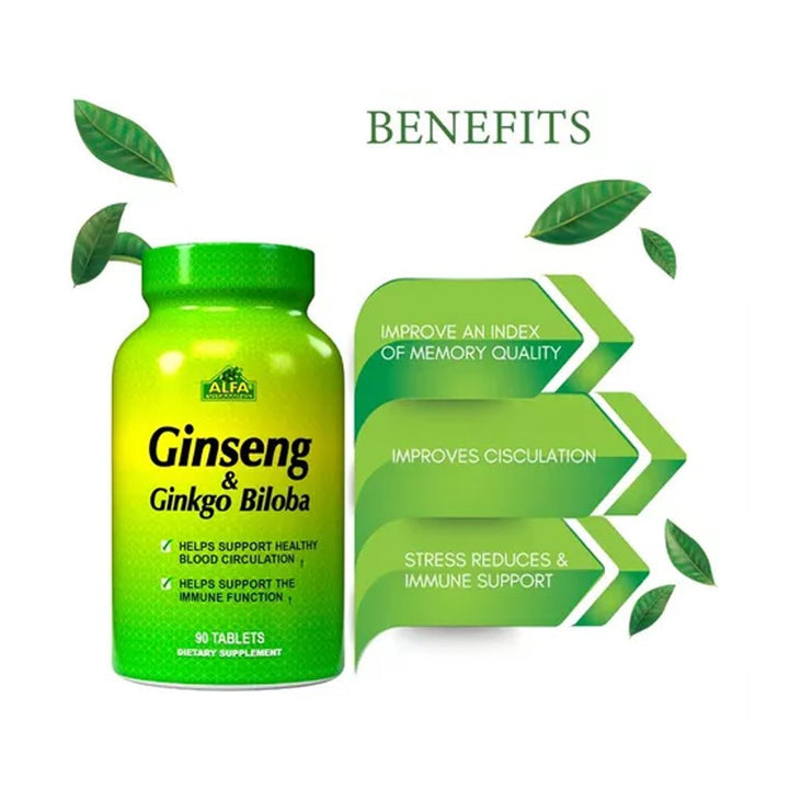 ALFA VITAMINS Ginseng & Ginkgo Biloba - 90 Tablets