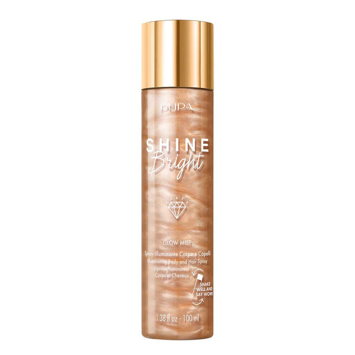 PUPA Shine Bright Glow Mist Spray Body Hair 001 100ml