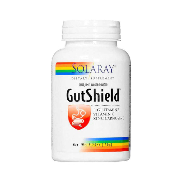 SOLARAY Gut Shield: L-Glutamine, Vitamin C, Zinc Carnosine - Pure, Unflavored Powder