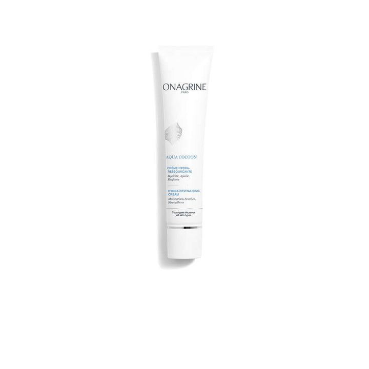 ONAGRINE Aqua Cocoon CrŠme Hydra-Ressourcante 40ml tube for daily hydration and skin revitalization.