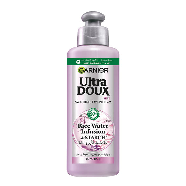 GARNIER Ultra Doux Rice Water Infusion & Starch, Leave In Cream, for Long Hair