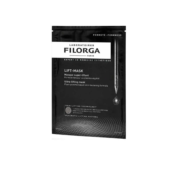 FILORGA Lift-Mask packaging featuring skin-lifting technology and plant-based formula for rejuvenating skin. Not for sale.