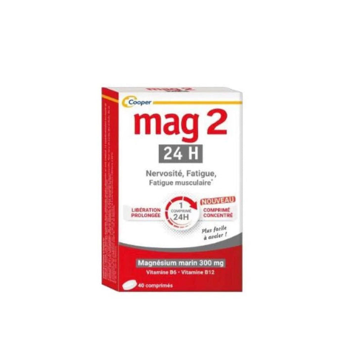 COOPER Mag2 Magnesium 24h Vit B6 & Vit B12 40tabs