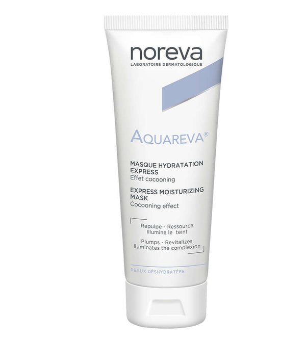 Noreva Aquareva Express Moisturizing Mask 50ml tube for deep skin hydration and enhanced complexion.