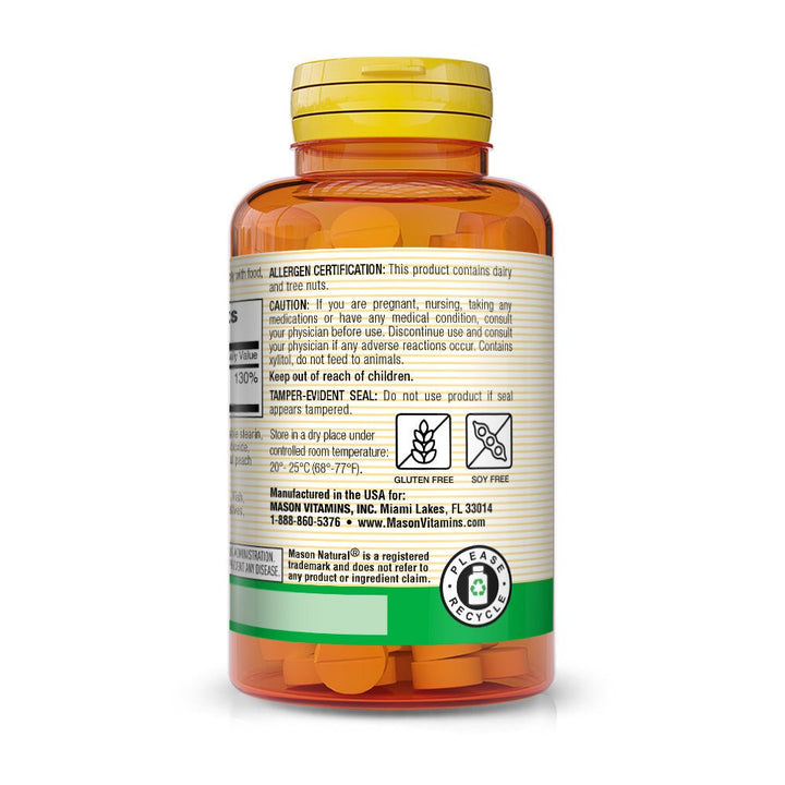 MASON Vitamin D3 1000 (25mcg) - 50 Chewable (Peach - Vanilla Flavor)