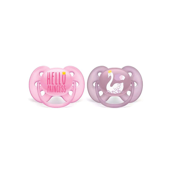 AVENT 2 Ultra Soft Deco Soother 6 - 18M - Girl