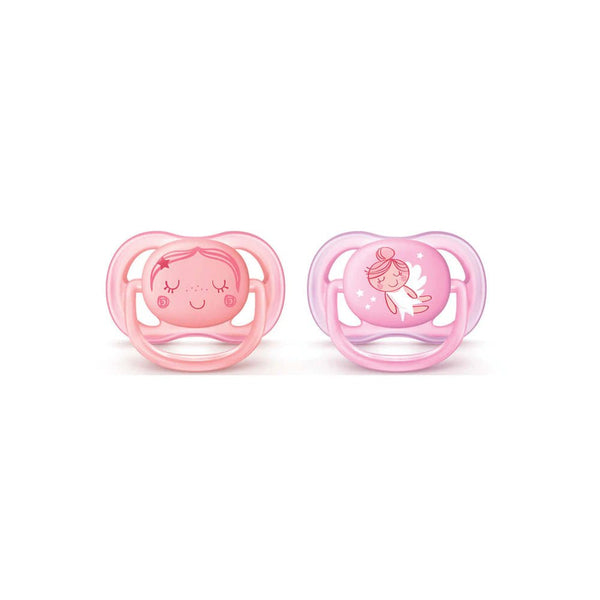 AVENT 2 Ultra Air Night Soothers 6 - 18M - Girl