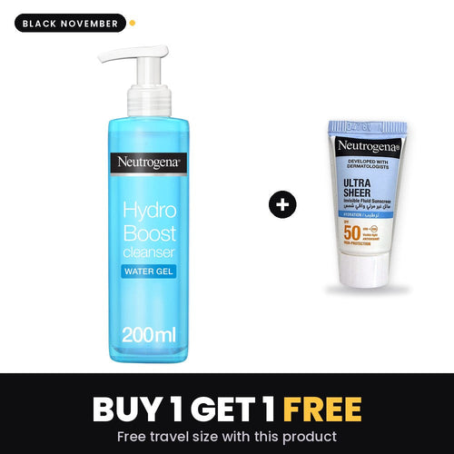 NEUTROGENA Hydro Boost Water Gel Cleanser 200ML – Black November: Buy 1 Get 1, free travel size