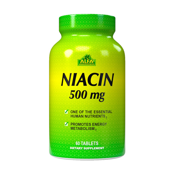 ALFA VITAMINS Niacin 500 mg 60 Tablets