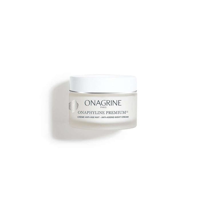 ONAGRINE Onaphyline Premium anti-ageing night cream, 50 ml jar for renewed facial volume and natural plumping.