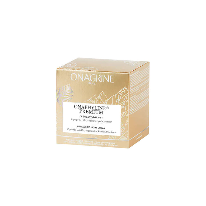 ONAGRINE Onaphyline Premium Anti-Age Night Cream 50ml golden packaging with brand logo.