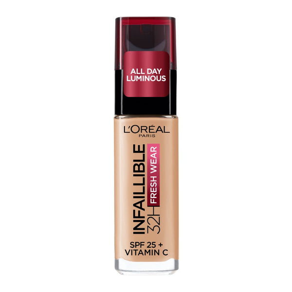 L'OREAL PARIS Makeup Infaillible 32H Fresh Wear Liquid Foundation, Vitamin C, Spf25 -130 Beige Peau