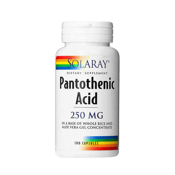 SOLARAY Pantothenic Acid 250mg in a Base of Whole Rice and Aloe Vera Gel Concentrate