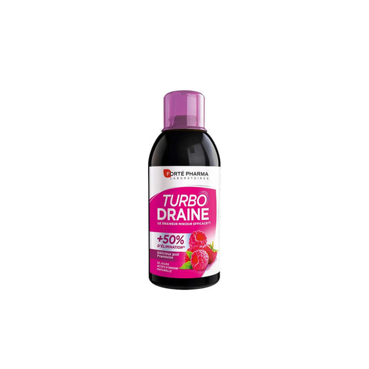 FORTE PHARMA TurboDraine bottle featuring fruity flavor for healthy weight management and natural support.