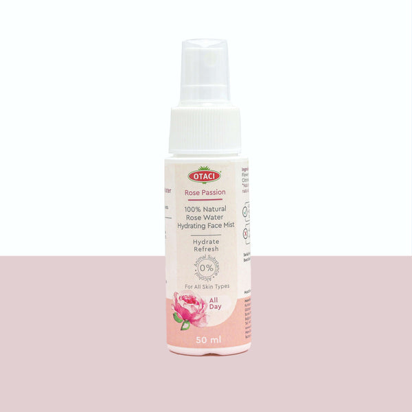 OTACI Rose Passion 50mL Hydrating Face Mist for all skin types, refreshing and vegan, with natural rose water.