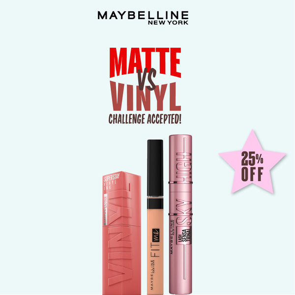 MAYBELLINE Vinyl Bundle: Vinyl + Fit Me Concealer + Sky High Mascara